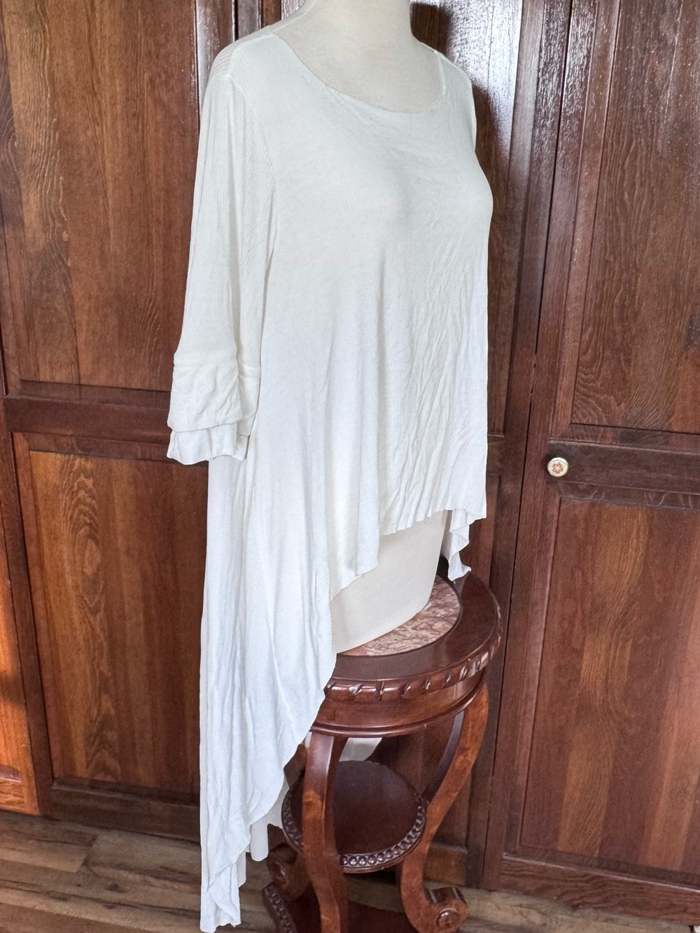 Asymmetric High Low Ruffle Sleeve Tunic Top Lagenlook ~ Fairycore ~ Boho Chic S